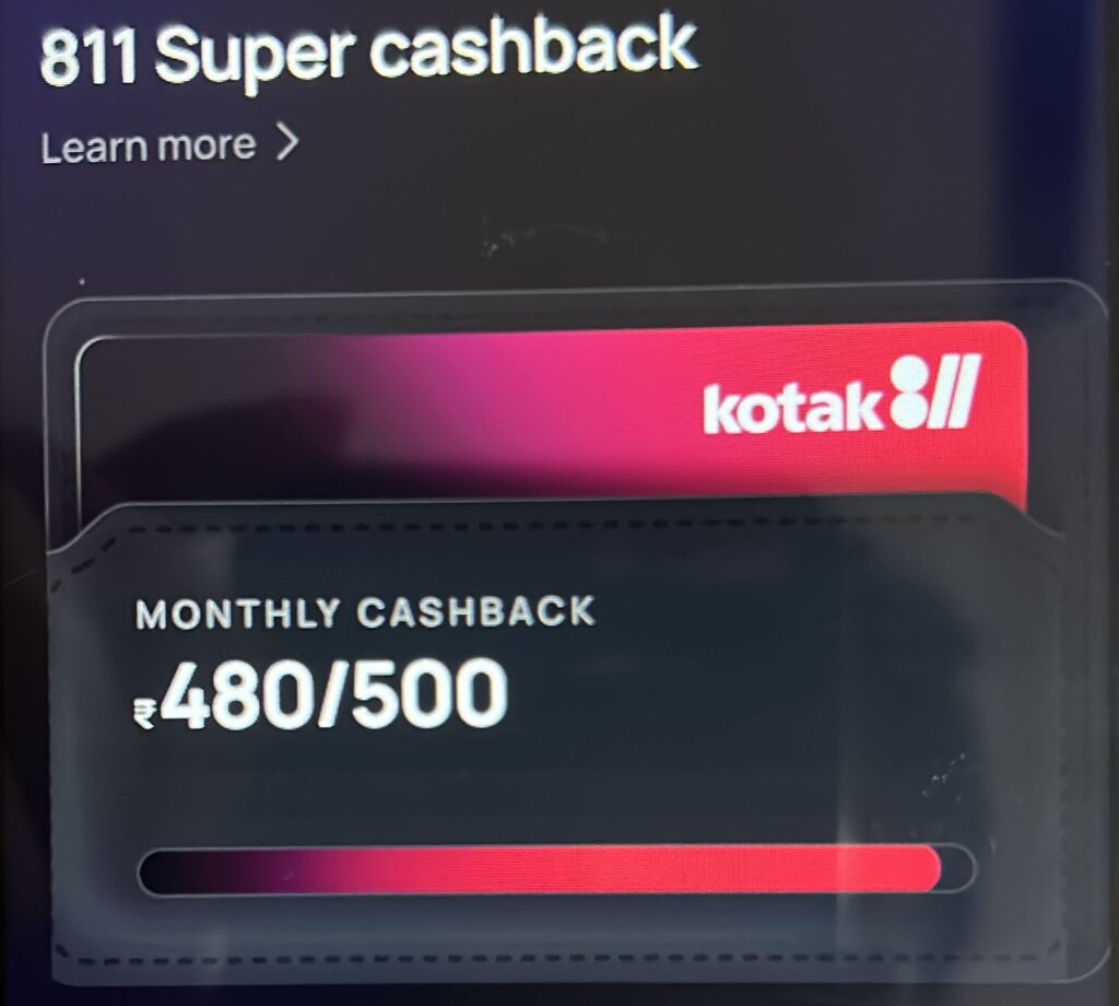 Kotak 811 review | My Kotak Super Cashback History