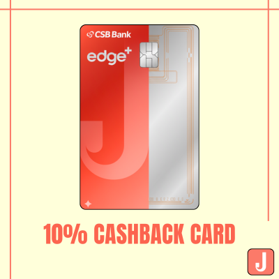 Jupiter Edge+ CSB Bank RuPay Credit Card | 10% Cashback Card