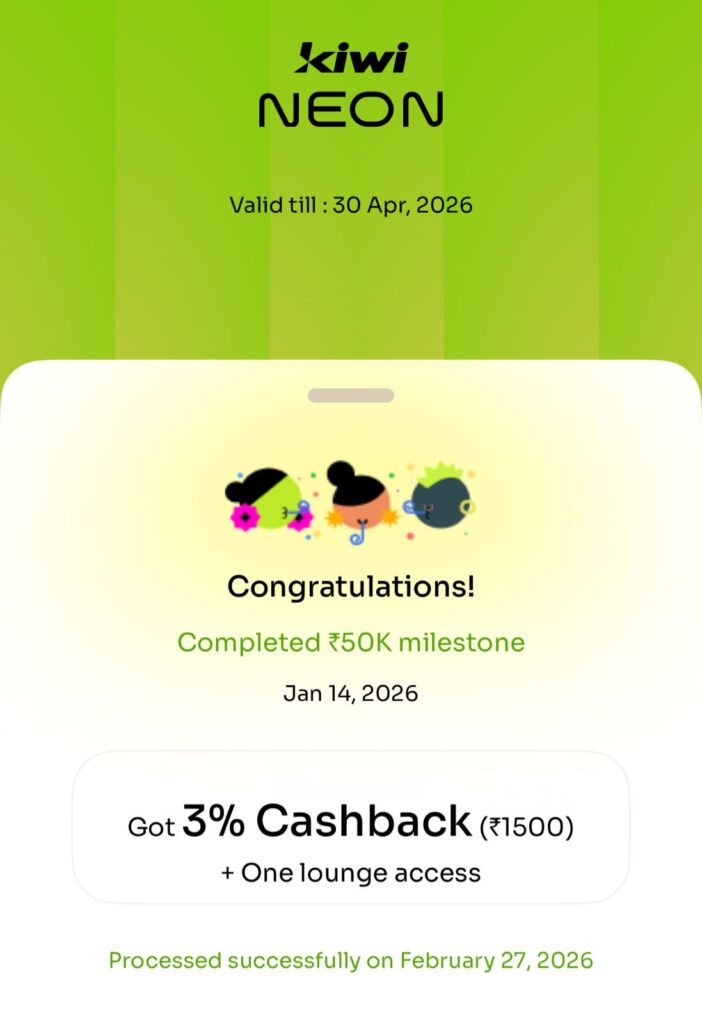 3% Cashback with Kiwi Neon Membership