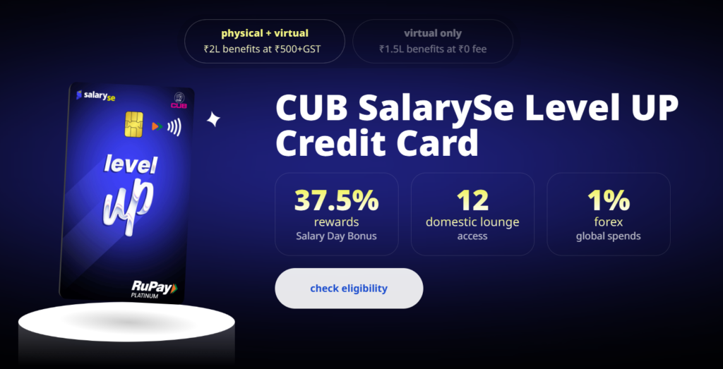 SalarySe CUB Level Up Credit Card | SalarySe Referral Code