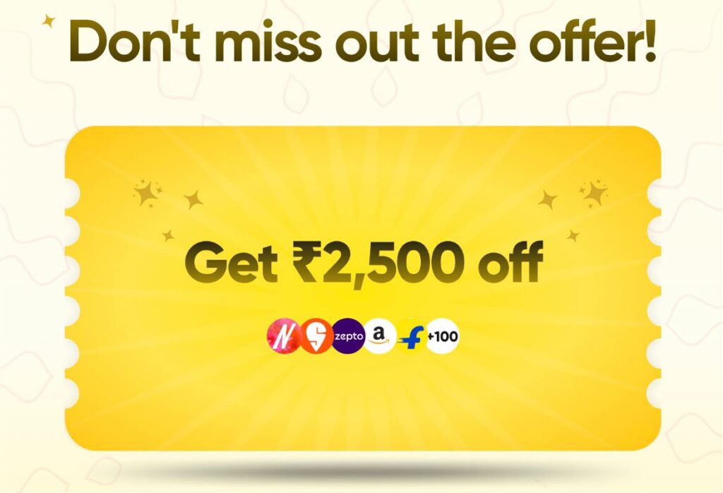 ₹2500 off on gift vouchers (Multipl Referral Signup Offer)