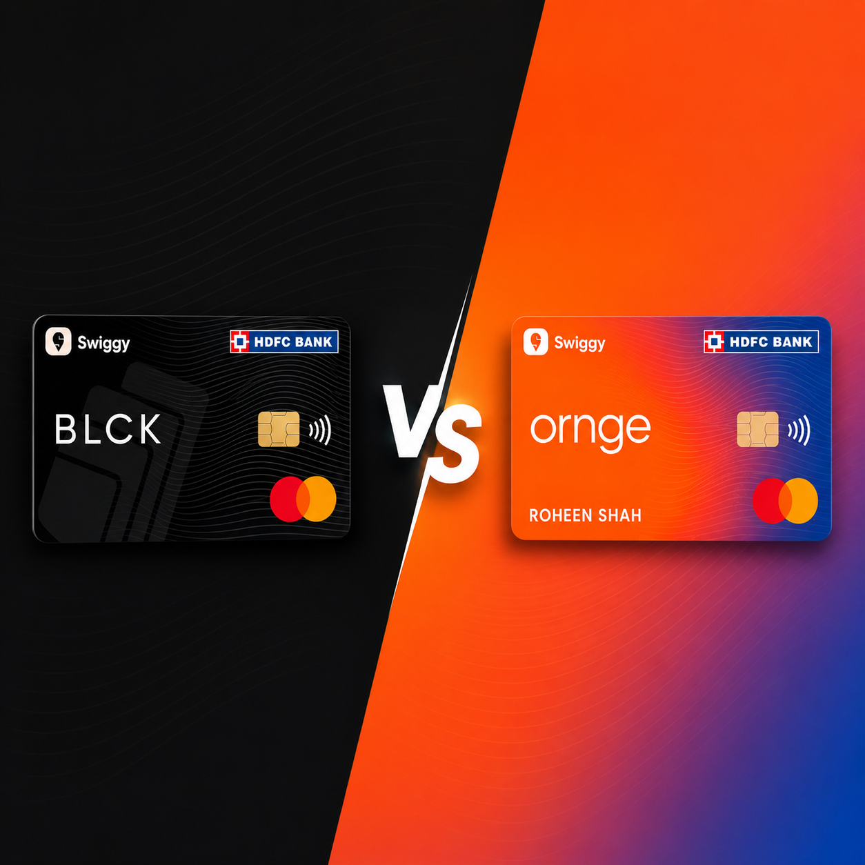 Swiggy HDFC Card BLCK vs ornge variant