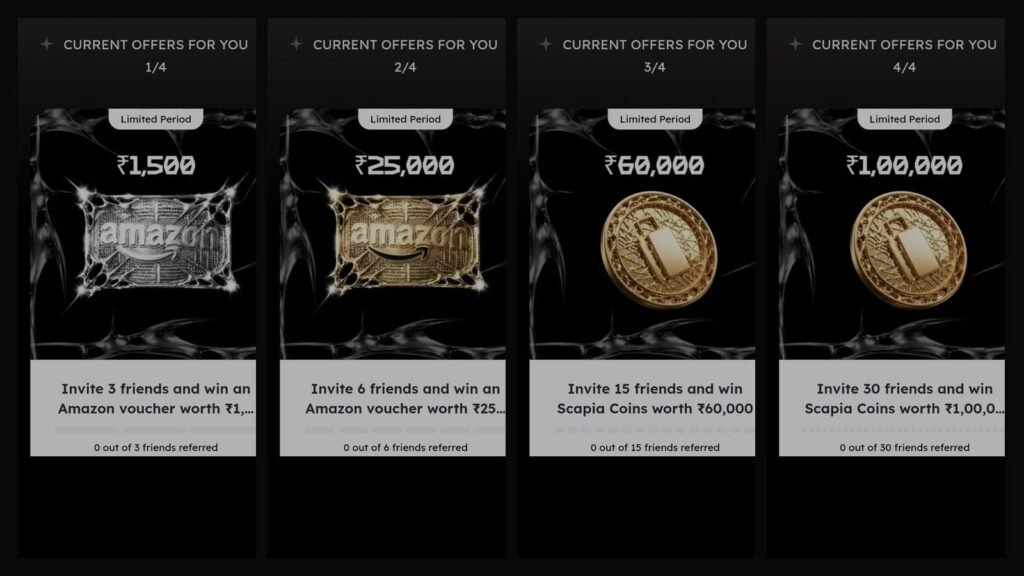 Scapia Refer and Earn Milestone Rewards for October 2026